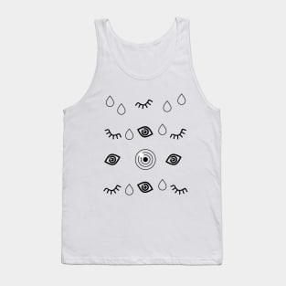 Pattern with eyes and drops Tank Top